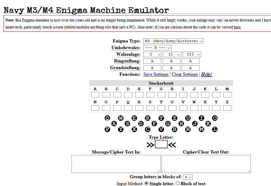 Simular máquina Enigma