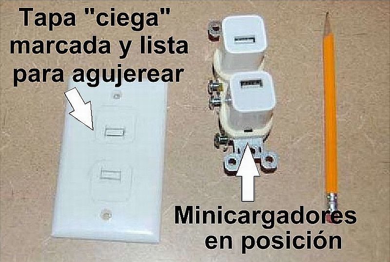Cargador USB de pared (Dentro de la pared)