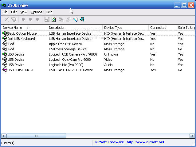 USBDeview: Administrador de dispositivos USB