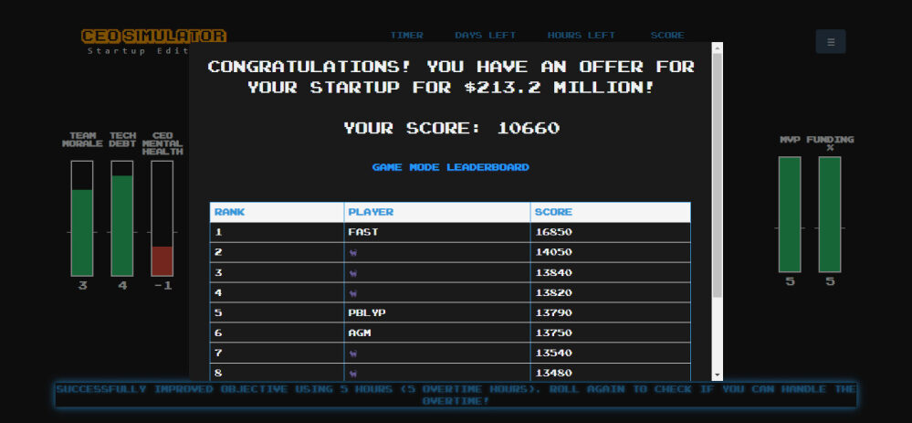 CEO Simulator, ou como criar uma startup sem perder a sanidade