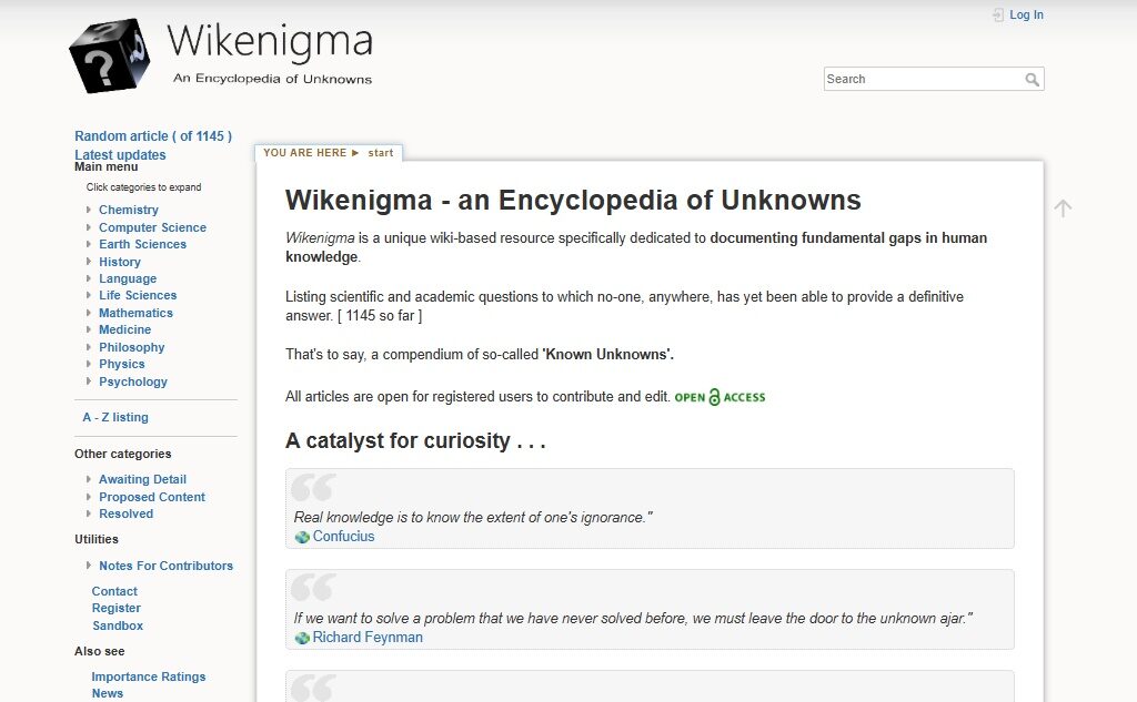Wikenigma: Eine Enzyklopädie des Unbekannten