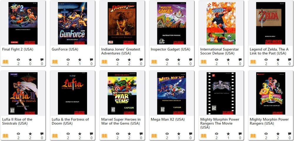 Tysiące instrukcji do gier na PlayStation, PlayStation 2 i Super Nintendo