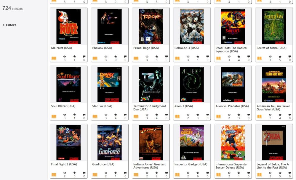 Tysiące instrukcji do gier na PlayStation, PlayStation 2 i Super Nintendo