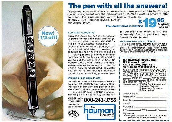 Calcu-pen: Una calculadora en un bolígrafo (1975)