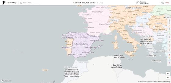 Mapa musical: Las canciones más escuchadas en 3.000 puntos de la Tierra