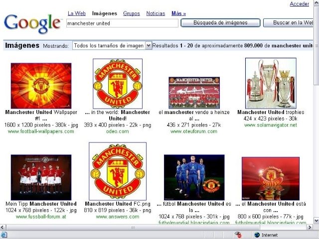 Una búsqueda de imágenes común y corriente sobre Manchester United