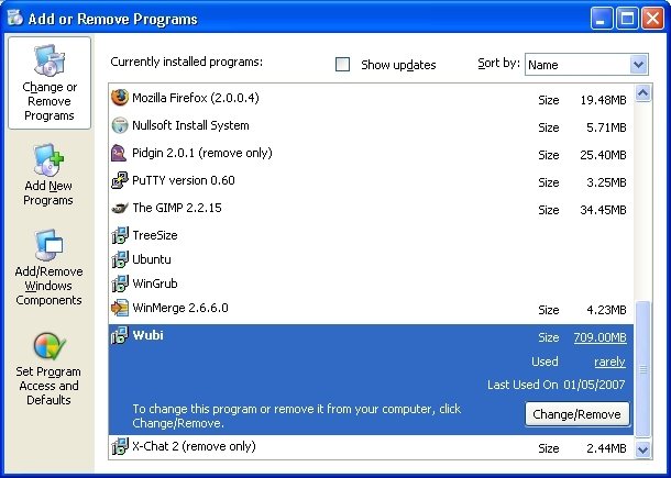 Para desinstalar Ubuntu solo habrá que hacer como con cualquier otra aplicación Windows (desde el panel de control)