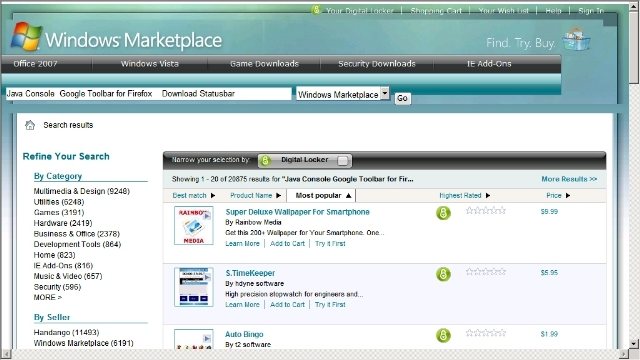 Windows Marketplace, para comprar complementos (sí, comprar)