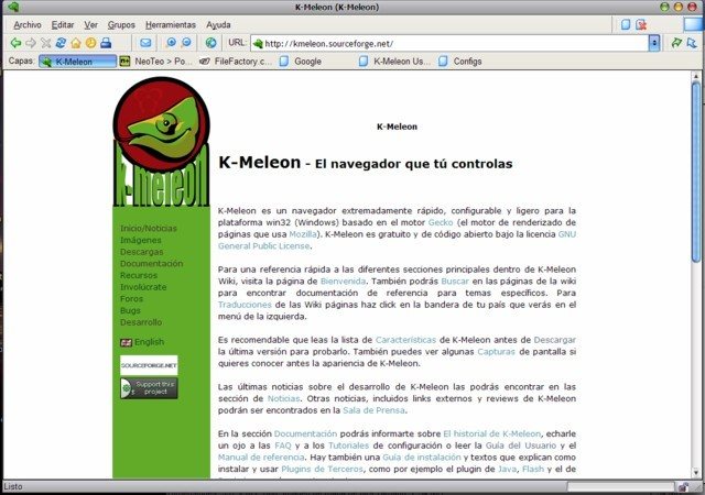 Si buscaban una alternativa más liviana a Firefox pero con sus mismas funcionalidades, K-meleon es la respuesta.