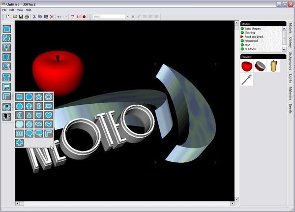 Serif 3dplus 2.0 incorpora las herramientas clásicas de todo editor 3D.