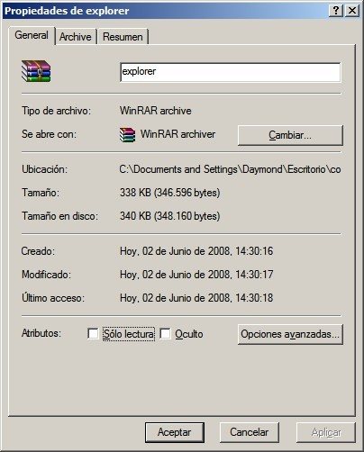 Explorer.exe usando WinRAR