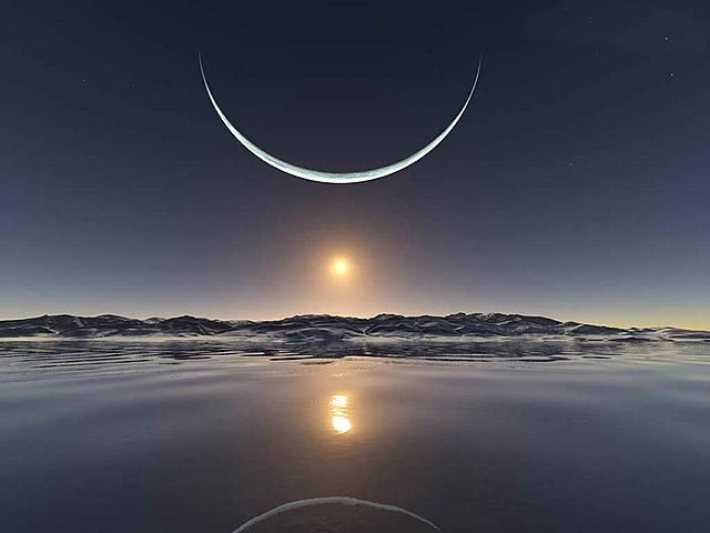 Puesta de sol en el Polo Norte, por Inga Nielsen.