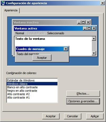 La opción Windows Clásico volverá el entorno al estilo de los Windows anteriores