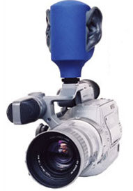 El micrófono montado en una cámara