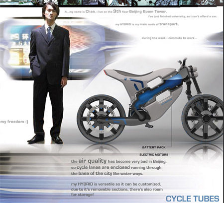 Posible publicidad de la bicicleta híbrida