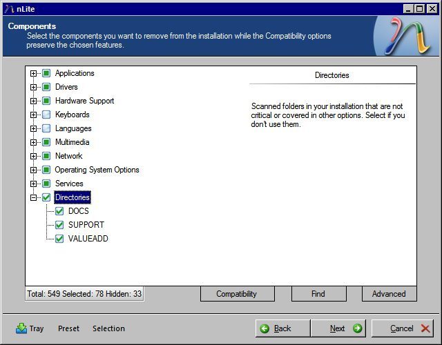 Aquí puedes remover muchos componentes de Windows XP