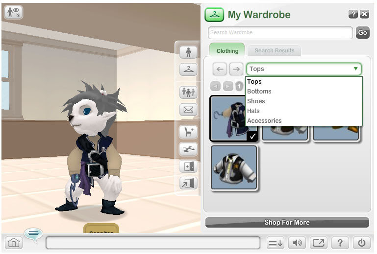 Elige un avatar y personaliza su apariencia, ropa y accesorios