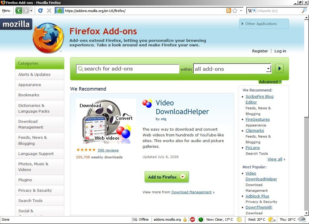 La página de Add-ons de Firefox tiene un valor fundamental para el navegador