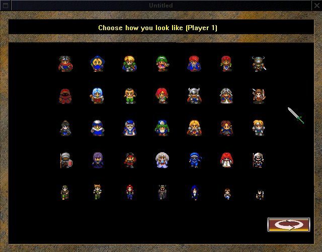 La pantalla de selección de personajes