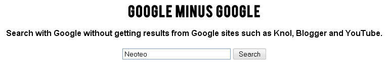 Google minus google busca excluyendo los sitios del propio buscador