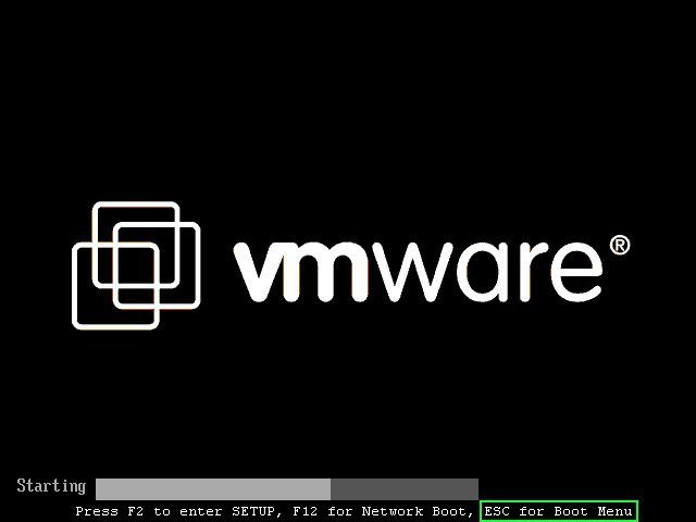 El BIOS de VMWare nos sirve como ejemplo: Observa la opción Boot Menu marcada en verde