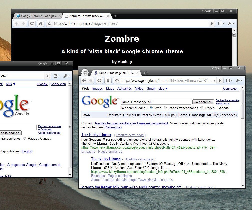 El ejemplo de Chrome con color negro. Bastante mejor.