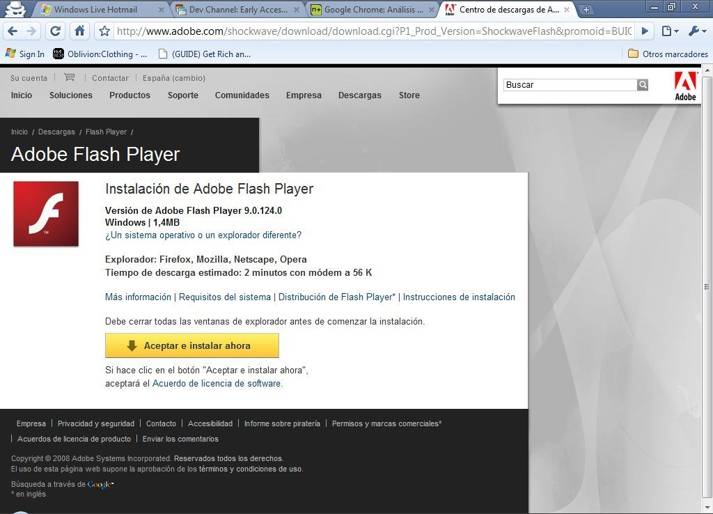 Adobe aún no detecta a Chrome como navegador independiente, ni siquiera como simil de Safari