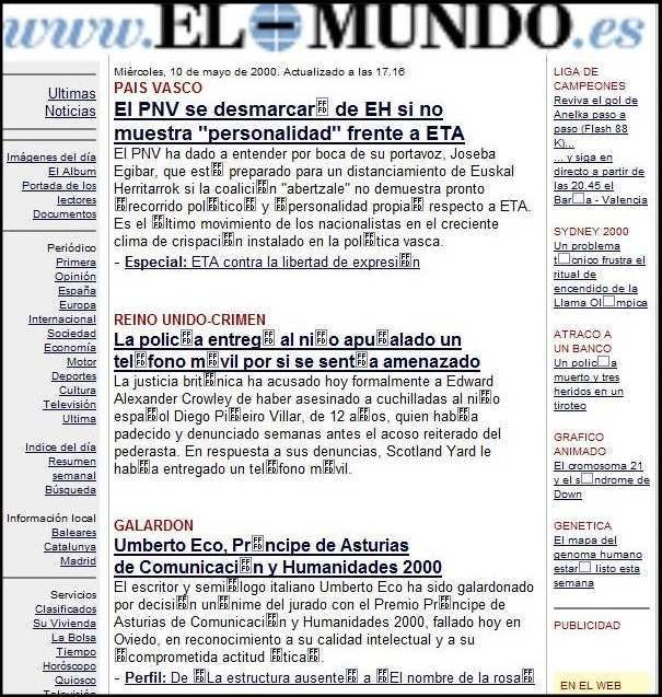 Diario El Mundo en 2000