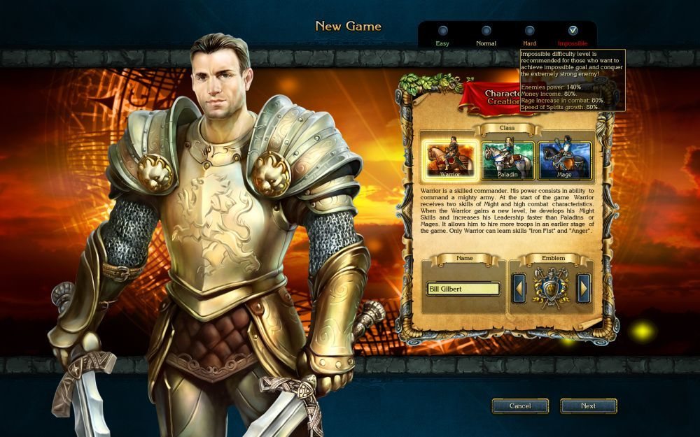 El guerrero: una de las tres clases disponibles en el juego.
