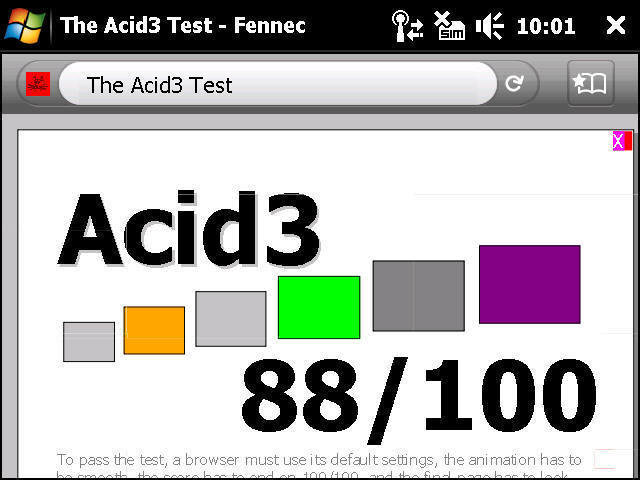 88 de 100 en Acid3: Nada mal para el pequeño zorrito