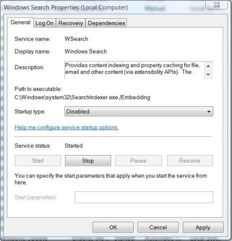 Desactivar el servicio de índice y búsqueda aumenta el rendimiento de Windows Vista