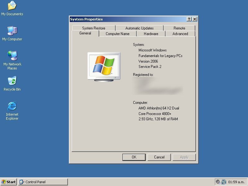 Sin embargo, las propiedades de sistema reportan correctamente el nombre de este Windows