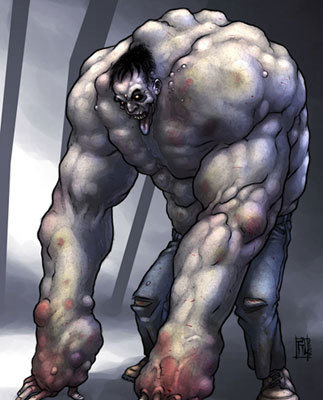 Tank: Es grande, malo, furioso y fuerte. Es el Increíble Hulk de los zombis. Tira cosas y pega duro.