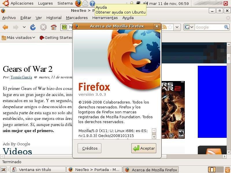 Firefox, versión 3.0.3