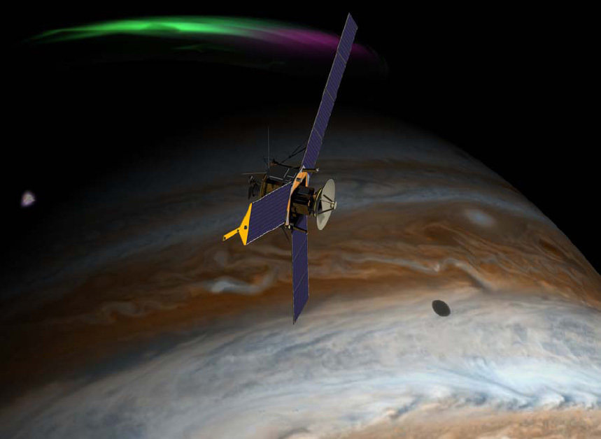 Juno, en órbita alrededor del gigantesco Júpiter
