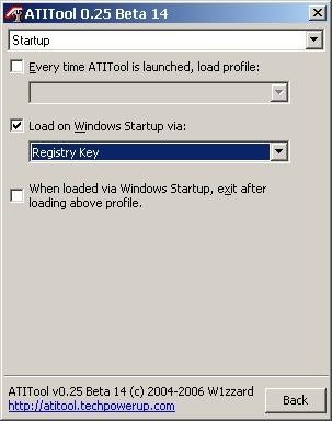 Aquí se define para que ATITool arranque junto con Windows