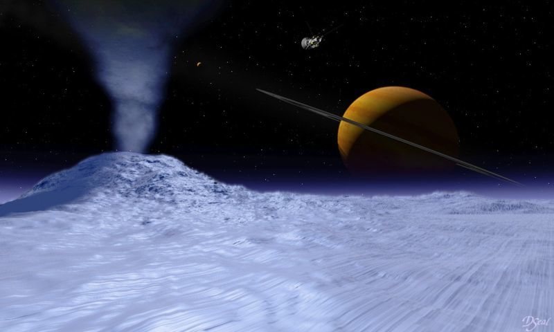 Enceladus, una de las lunas de Saturno
