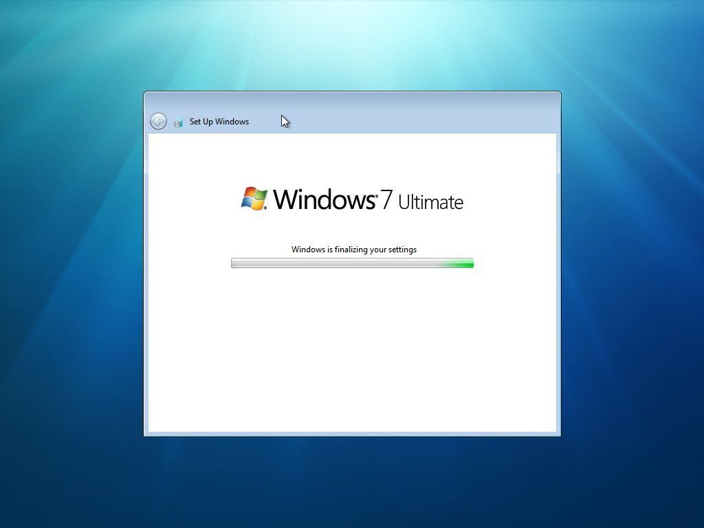 Windows 7 se toma unos minutos para configurarse