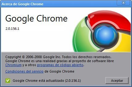 La versión 2.0 de Chrome