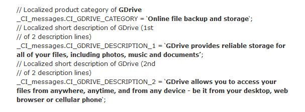 La descripción sobre GDrive es más que clara