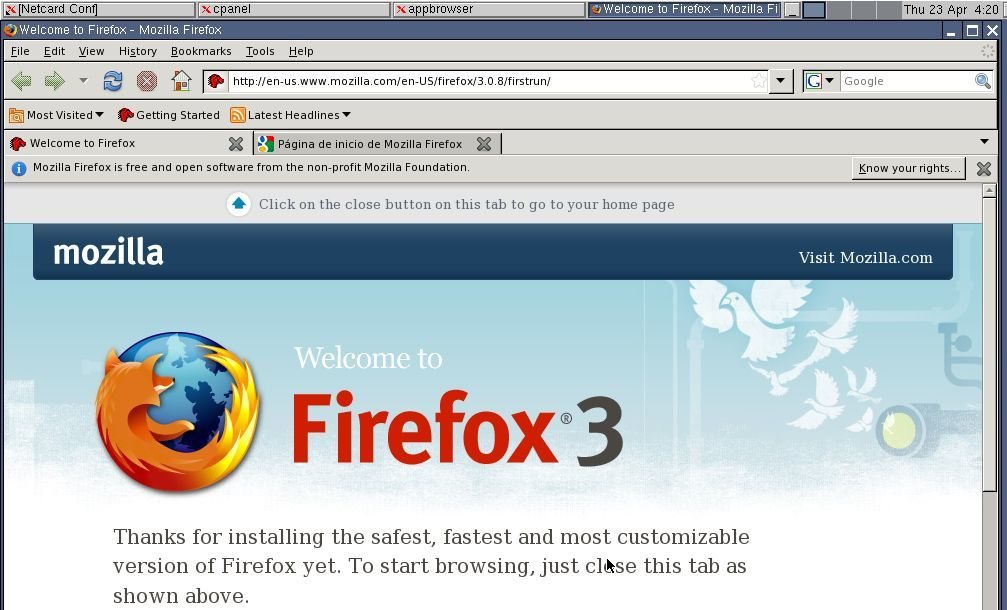 Mozilla Firefox recién instalado