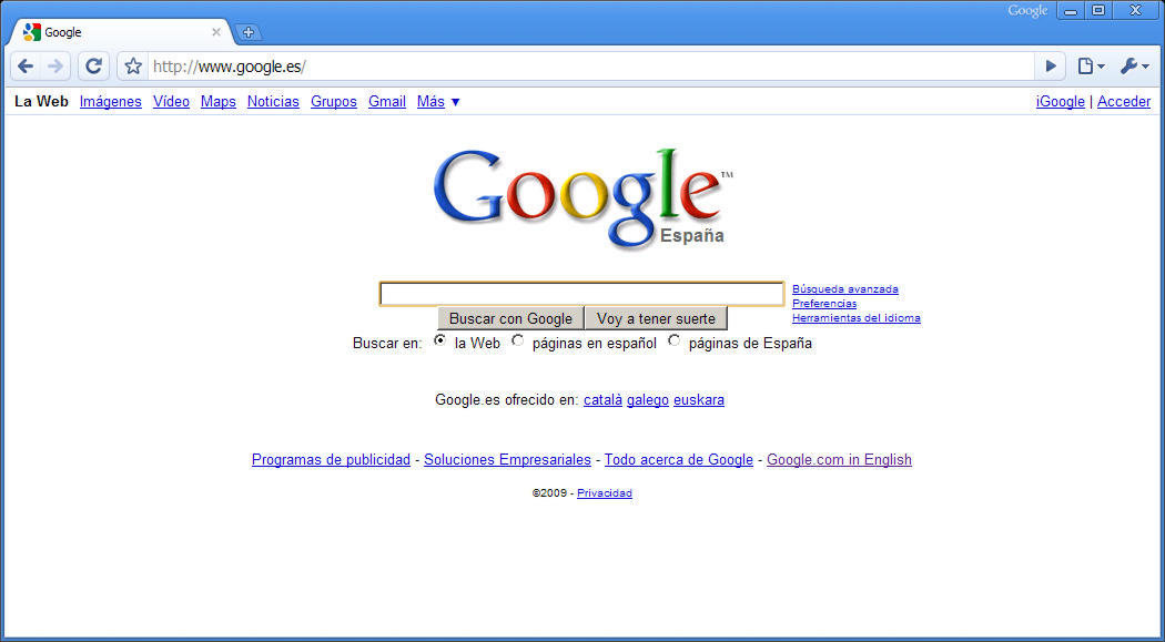 Google Chrome, versión 2.0.172.28 "estable"