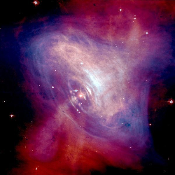 Pulsar de la zona central de la Nebulosa del Cangrejo.