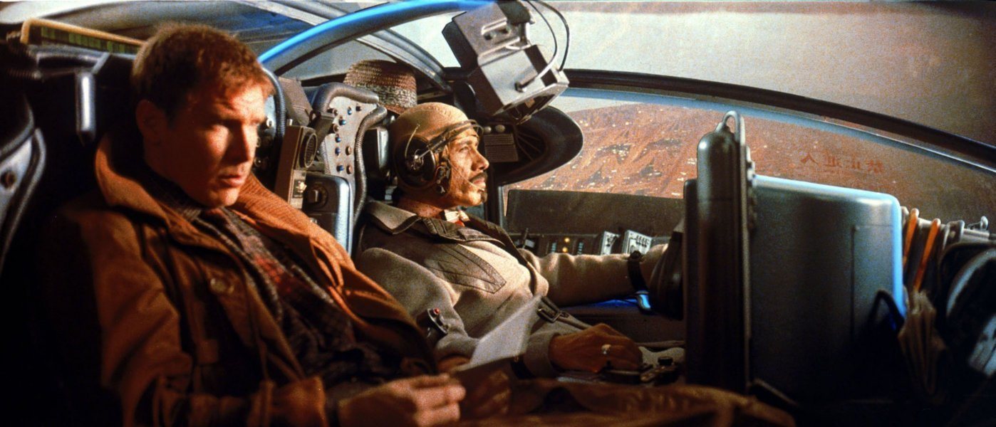Harrison Ford y Edward James Olmos, en Blader Runner.