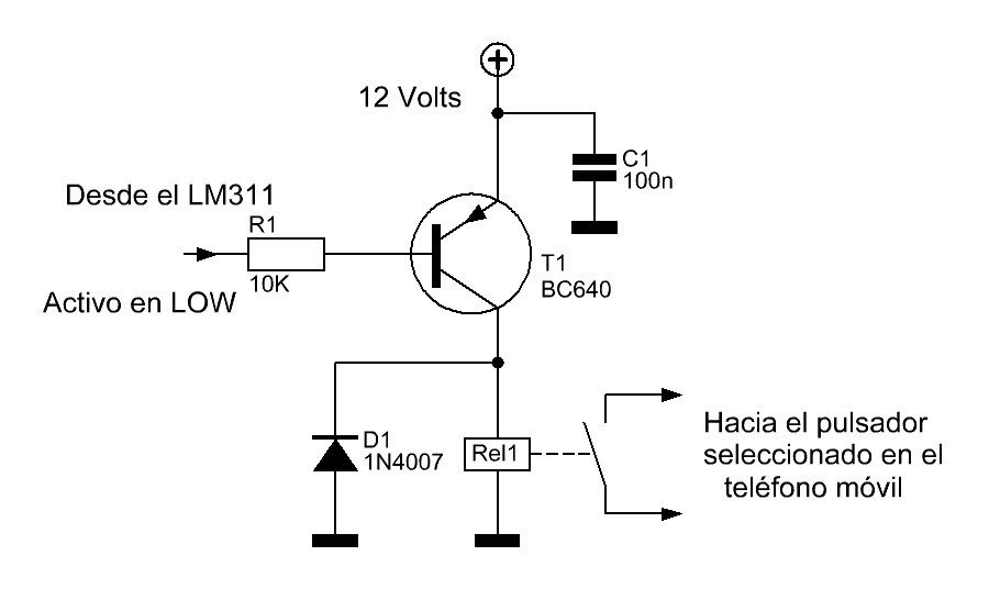 Activación de un relé a partir del circuito monitor