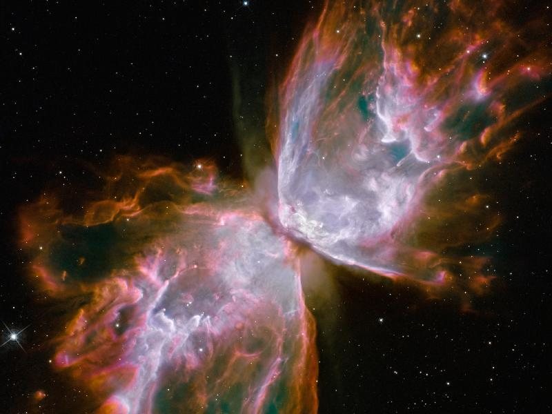 La “Nebulosa Mariposa”: moléculas de gas a más de 965.600 kilómetros por hora.