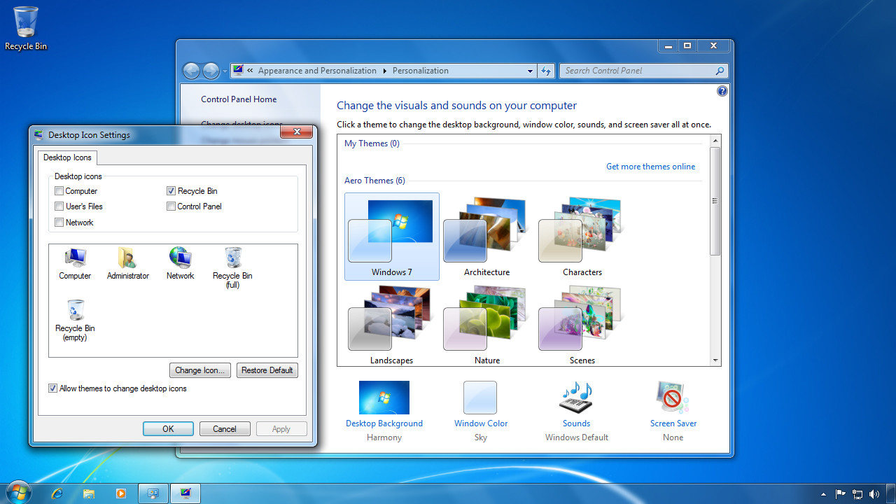 Varios temas y una gran flexibilidad permiten que Windows 7 posea una apariencia excelente