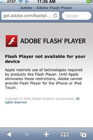 El mensaje es contundente: Para Adobe, la falta de Flash en el iPhone es culpa de Apple
