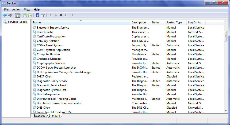 Puedes desactivar varios servicios de una configuración por defecto en Windows 7