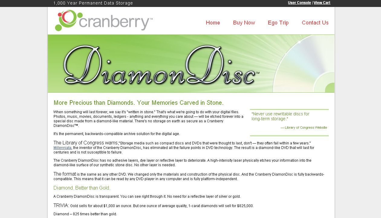 En su sitio web, Cranberry nos cuenta las maravillas de su desarrollo